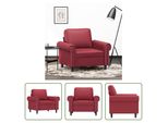 The Living Store Poltrona Rosso Vino 60 Cm In Pelle Finta