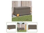 The Living Store Cassapanca Da Giardino Con Rotelle Grigio 190L Poly Rattan
