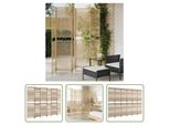 The Living Store Paravent 6-Tlg. Poli Rattan Beige