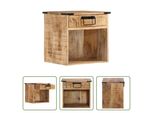 The Living Store Comodino 40X30X37 Cm In Legno Massiccio Di Mango
