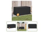 The Living Store Cassapanca Da Giardino Con Rotelle Nera 190L Poly Rattan