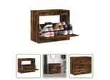 The Living Store Scarpiera In Rovere Fumé 80X42X69 Cm Materiale In Legno