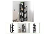The Living Store Libreria Nera 48X25,5X140 Cm Materiale A Base Di Legno