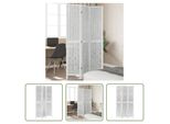 The Living Store Divisorio 3 Pezzi Bianco In Legno Massello Di Paulownia