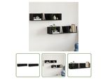 The Living Store Armadi A Muro 2 Pz. Nero 75X18X16,5 Cm Materiale Legno