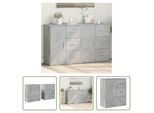 The Living Store Credenze 2 Pz. Grigio Cemento 60X31X70 Cm Materiale A Base Di Legno