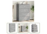 The Living Store Credenza Cemento Grigio 60X31X84 Cm Materiale A Base Di Legno