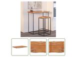 The Living Store Piano Tavolo 80X60X2,5Cm Rettangolare In Legno Massiccio Di Acacia Bordo Naturale