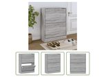 The Living Store Scarpiera Grey Sonoma 63X24X81 Cm Materiale In Legno