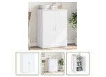 The Living Store Madia Bianca 60X31X84 Cm Materiale A Base Di Legno