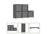 The Living Store Scaffale Cubo Con Scatole 5 Scomparti Grigio 103X30X72,5 Cm Tessuto