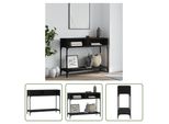 The Living Store Tavolo Consolle Nero 100X30,5X75 Cm In Materiale Ligneo