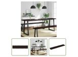 The Living Store Piano Del Tavolo 200X40X(2-4) Cm In Legno Massiccio Trattato Bordo Albero