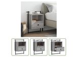 The Living Store Comodino A Parete Grey Sonoma 40X30X61 Cm Materiale In Legno