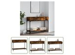 The Living Store Tavolo Consolle In Rovere Fumé 100X34,5X75 Cm Materiale In Legno