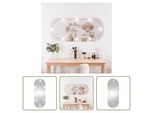 The Living Store Specchio Da Parete Con Luci Led 45X100 Cm In Vetro Ovale