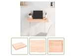 The Living Store Piano Del Tavolo 60X50X(2-6) Cm In Rovere Massiccio Non Trattato
