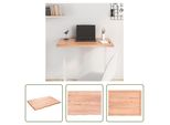 The Living Store Piano Del Tavolo Marrone Chiaro 80X60X(2-4) Cm In Legno Massiccio Di Rovere Trattato