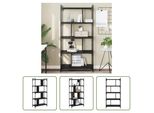 The Living Store Libreria 5 Ripiani Nero 76X32X158 Cm Materiale A Base Di Legno