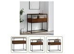 The Living Store Tavolo Consolle Look Rovere Marrone 75X40X75 Cm Materiale A Base Di Legno