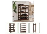 The Living Store Portabottiglie Per 20 Bottiglie In Legno Di Pino Massiccio Marrone