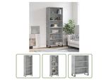 The Living Store Credenza In Cemento Grigio 69,5X32,5X180 Cm Materiale In Legno