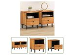 The Living Store Comodini 2 Pezzi 40X33X46 Cm In Legno Massiccio Di Acacia