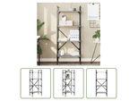 The Living Store Libreria 4 Scomparti Grey Sonoma 56X31,5X138,5 Cm Materiale A Base Di Legno