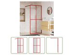 The Living Store Schermo Doccia Per Cabina Doccia Con Vetro Trasparente Esg Rosso 100X195 Cm