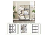 The Living Store Libreria Grey Sonoma 78,5X33X117,5 Cm Materiale A Base Di Legno