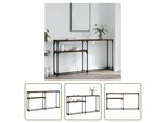 The Living Store Tavolo Consolle In Rovere Fumé 145X22,5X75 Cm Materiale In Legno