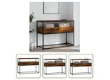 The Living Store Tavolo Consolle In Rovere Fumé 100X40X75 Cm Materiale In Legno