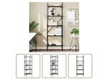 The Living Store Libreria 5 Scomparti Nero 56X31,5X174 Cm Materiale A Base Di Legno