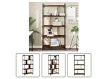 The Living Store Libreria 5 Ripiani Rovere Fumé 76X32X158 Cm Materiale Legno