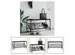 The Living Store Scarpiera Nera 90X30X45 Cm In Materiale Ligneo
