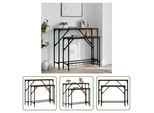 The Living Store Tavoli Consolle 2 Pz. Legno Ingegnerizzato Effetto Rovere Marrone