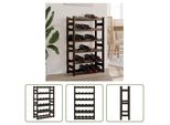 The Living Store Portabottiglie Per 30 Bottiglie In Legno Di Pino Massiccio Nero