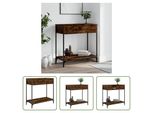 The Living Store Tavolo Consolle Rovere Fumé 75X34,5X75 Cm Materiale In Legno