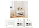 The Living Store Portascarpe Bianco 70X36X60 Cm Materiale A Base Di Legno