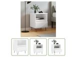 The Living Store Comodino Bianco Lucido 40X35X50 Cm Materiale Legno