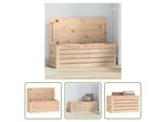 The Living Store Cassapanca 89X36,5X33 Cm In Legno Di Pino Massiccio