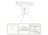 The Living Store Tavolino Stile Vintage In Metallo Semicircolare 72X36X74 Cm Argento