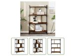 The Living Store Libreria 4 Ripiani Rovere Fumé 76X32X123 Cm Materiale Legno