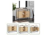 The Living Store Credenza Sonoma Rovere 100X35X80 Cm Materiale Legno