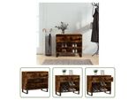 The Living Store Portascarpe In Rovere Affumicato 70X36X60 Cm Materiale In Legno