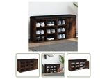 The Living Store Panca Per Scarpe In Rovere Fumé 102X32X50 Cm Materiale In Legno