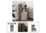 The Living Store Credenza Con Luci Led Grigio Sonoma 41X37X100 Cm