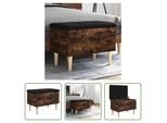 The Living Store Panca Con Contenitore In Rovere Fumé 62X42X46 Cm Materiale In Legno