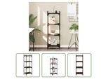 The Living Store Libreria A 4 Ripiani Effetto Rovere Marrone 40X30X120Cm Materiale In Legno