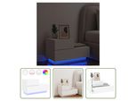 The Living Store Comodino Con Luci Led Bianco 70X36X40,5 Cm